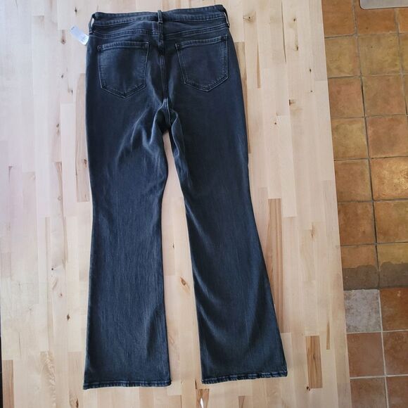 Old Navy High Rise Pixie Flare Pants Women 10 Black Secret Smooth Pocket Stretch - Picture 3 of 5